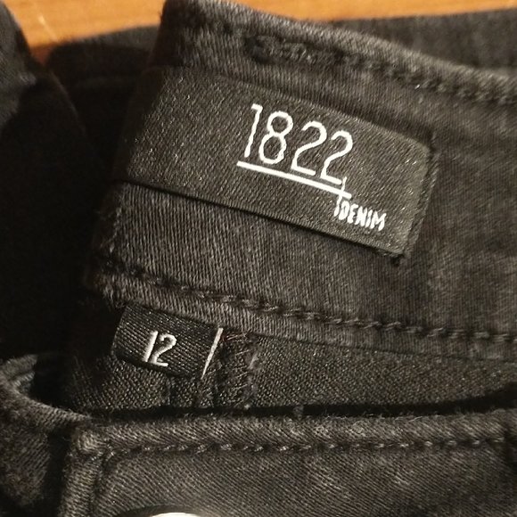 1822 Denim Black Skinny Jeans with Silver Hardware - Picture 2 of 5